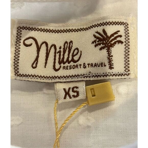 Milly White Eyelet Long Sleeve 100% Cotton Shirt NWT Size XS - Picture 3 of 5